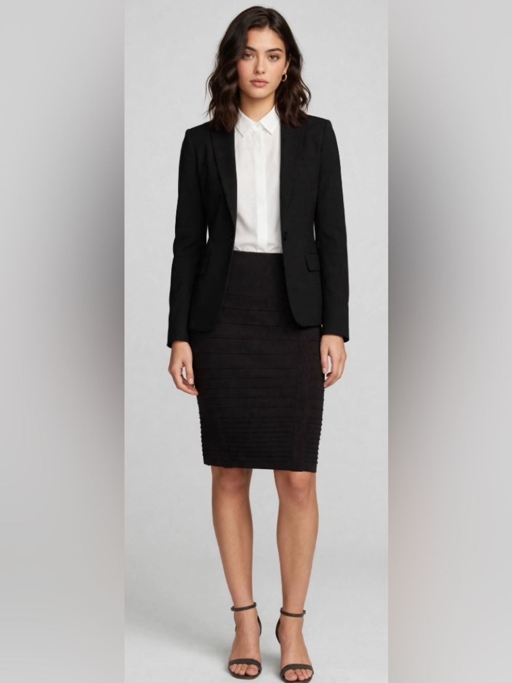 Rock & Republic Classic Black Bandage Pencil Skirt Sz. L